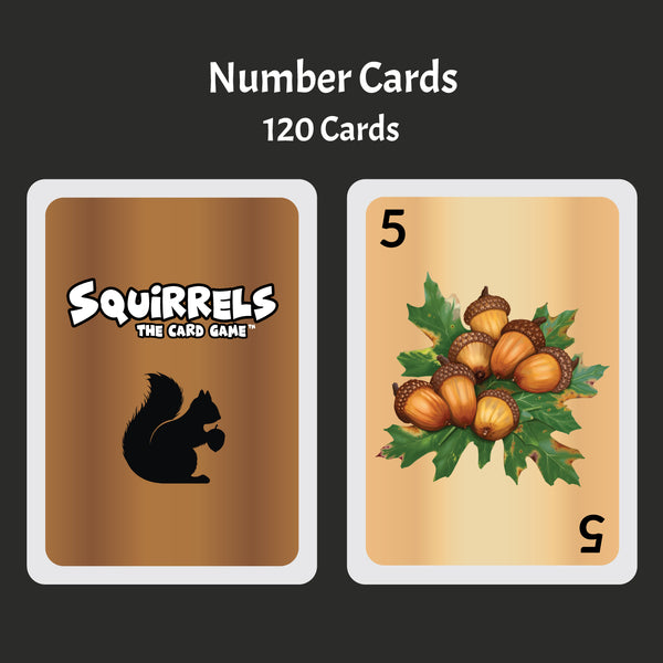 Load image into Gallery viewer, Image says Number Cards 120 cards.  Image of common side of card and the 5 number card
